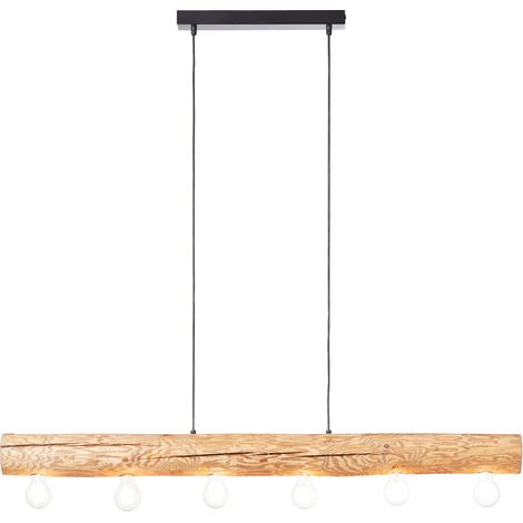 BRILLIANT Trabo Pendelleuchte 6flg eiche geölt 6x A60, E27, 25W, geeignet für Normallampen (nicht enthalten) (1/5)