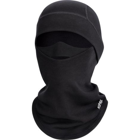 Cagoule enfant hiver, mélange modal-laine, coupe-vent, masque facial multifonction, taille unique noir (1/5)