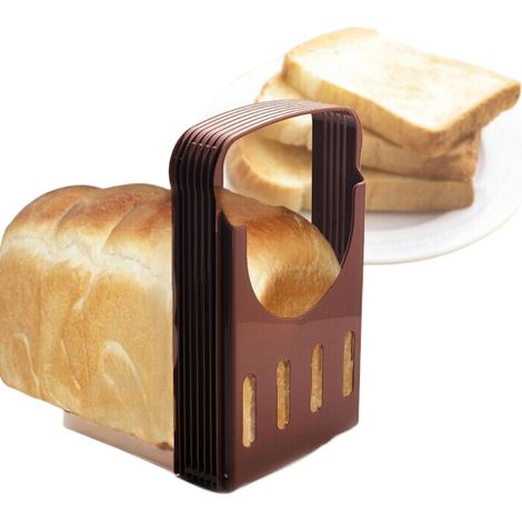Trancheuse réglable pour pain maison, toasts, bagels et sandwichs, offrant une coupe uniforme et un rangement compact.-AquaForge (1/4)