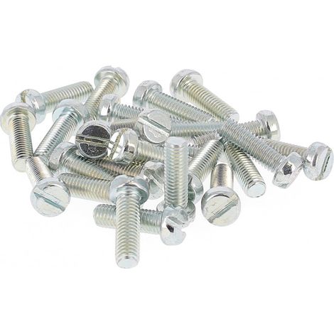 Sachet de 25 TC M6X25 Acier Zingué Blanc DIN 84