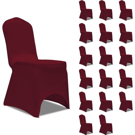 Housses/Revêtements élastiques de chaise Bordeaux 18 pcs BGT80527 (1/5)