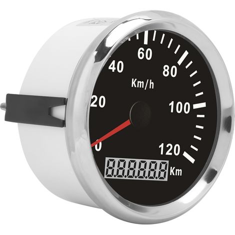 Compteur de vitesse automobile 3-3/8in 0-120km/h avec signal GPS impulsionnel 9-32VDC pour bateau yacht moto (1/5)
