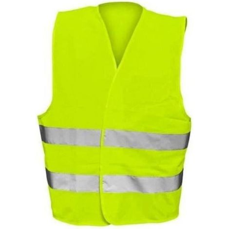 GILET FLUO JAUNE DE SIGNALISATION XXL GRANDE TAILLE bes13552