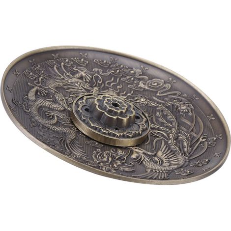 Brûleur d'encens en zinc motif dragon, cendrier décoratif pour autel bouddhiste, décoration intérieure style antique (1/5)