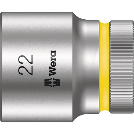 WERA 05003613001 LLAVE DE VASO CON ARRASTRE, PLATA, 1/2'', 22 MM