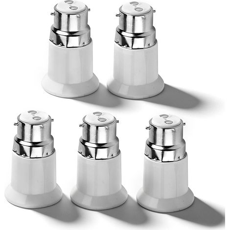 Extension de Douille B22 Mâle à E27 Femelle, 5 Pièces, Adaptateur D'ampoule, Supports de Lampe Convertisseur pour Lampes à économie D'énergie (1/5)