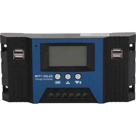 Régulateur de charge solaire 12V 24V 30A, écran LCD paramétrable, 4 ports USB 5V 2.5A pour maison camping-car bateau (1/5)