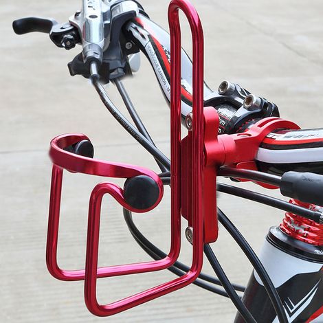 Adaptateur de support bidon vélo en aluminium extensible (Rouge) (1/5)