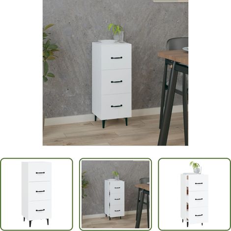 Holzwerkstoff - Sideboard Weiß 34,5x34x90 cm Holzwerkstoff (1/5)