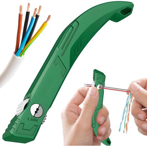 Network cable untwisting tool, wire straightening comb, stripper for category 5/6 cables, 1.3 mm metal twisted wire pair separator, efficient ergonomic handle (1/5)
