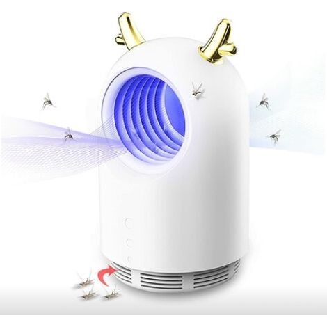Lampada antizanzare USB per interni con fotocatalisi UV, ideale per animali domestici, per la casa e per le donne in gravidanza. 118 x 206 mm, bianca. (1/5)