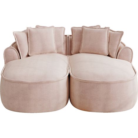 CHICFURN Sofá modular de chenilla 184x164x67 cm rosa, sin montaje para salón (1/5)