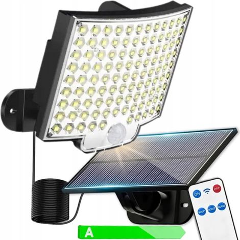 Lampada solare a LED con pannello indipendente, telecomando e sensore crepuscolare. (1/5)