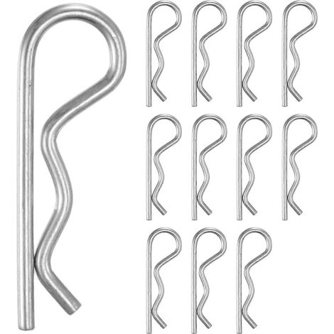 Goupilles d'attelage M25 x 60 mm acier inoxydable 304 + clips R + goupilles fendues pour tracteur tondeuse camion réparation moteur (M25 x 45 mm) (1/5)