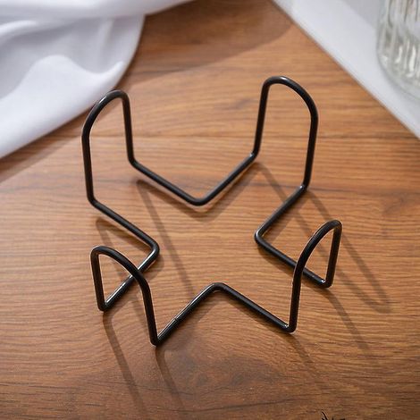 Étagère triangulaire en fer avec dessous de verre et tapis de bol - Espacement de 10 cm (1/4)
