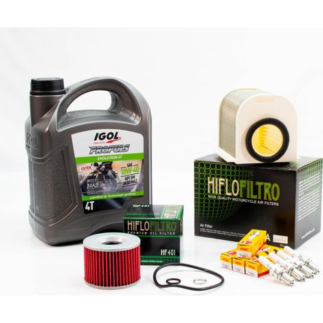 Kit Révision Filtres Bougies pour YAMAHA XJR 1300 de 1999 à 2001 - IGOL PROPULS EVOLUTION 10W40 4L