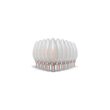 10er-Pack LED-Lampen E14 matt – 4 W (entspricht 40 W), 420 lm, warmweiß 2700 K – energiesparend, dimmbar (sofern nicht anders angegeben), ideal für Kronleuchter und Wandlampen