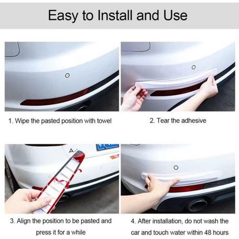 Bandes caoutchouc pare-chocs voiture – Protection anti-collision blanche (1/5)