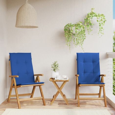 Gartenstühle mit Kissen 2 Stk. Massivholz Teak (1/5)