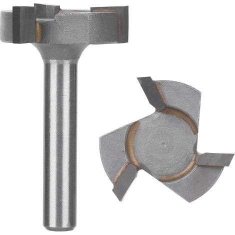 T-Fräser Nr. 45, Kohlenstoffstahl, 3-schneidig mit legiertem Schneidkopf, 6-mm-Schaft, Holzbearbeitungswerkzeug (1/5)