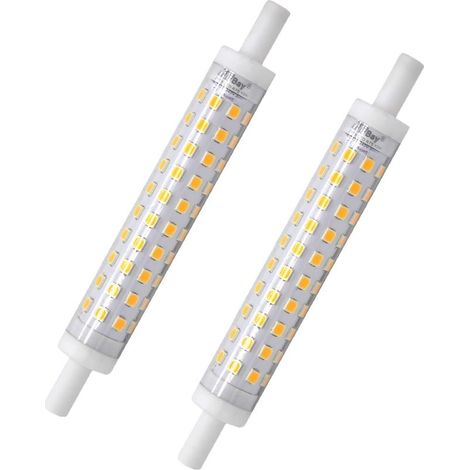 Pack of 2 R7s LED Bulbs - 118mm - Warm White - 3000K - J118 Bulb - 10W - Replaces 80W Halogen Bulb - Flicker-Free - 230V AC - 800lm - 360° [Energy Class A++] (1/5)