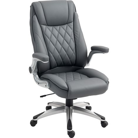 Faux Lear Executive Swivel Office Chair - Dark Grey (1/5)