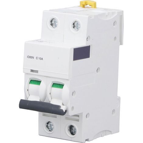 Miniatur-2P-Leistungsschalter, Fehlerstrom-Trennschalter, DIN-Schienenmontage, 400 V 10 A IC65N C10A (1/5)