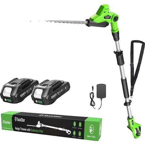 Taille-haie, sans fil, lames à double action, avec batterie 2 de 2,0 Ah, 100V-240V prise EU (1/2)