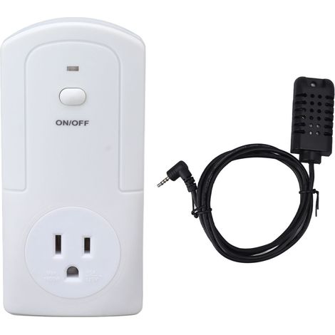 Prise Thermostat WiFi Intelligente Contrôle Chauffage Climatisation Humidité Capteur Précis Minuterie Programmable Compatible iOS Android pour Serre Cave (1/5)