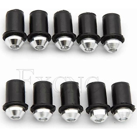 Kit de fixation universel de pare-brise de moto 5 mm (vis, boulons et écrous) pour Yamaha R1 R6 R3 FZ1 FZ6 FZ16 R125 XJ6 - argent (1/5)