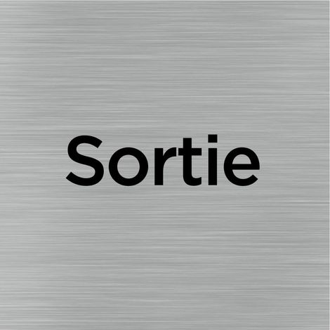 Pictogramme Sortie (Q1043).- Adhésif aspect aluminium brossé - (1/5)