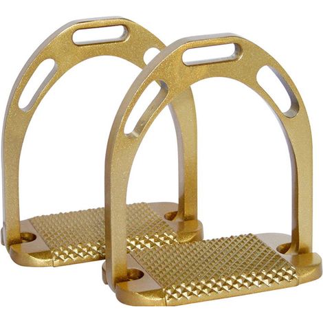 oro - Staffe in alluminio con panca larga zigrinata antiscivolo 12 cm (1/2)