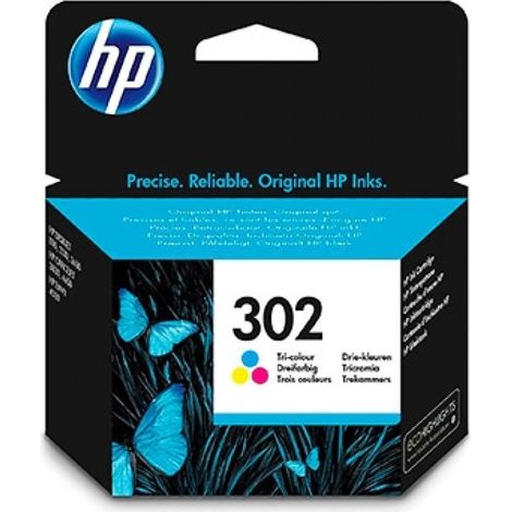 HP 302 Tri-color Original Ink Cartridge cartucho de tinta 1 pieza(s) Rendimiento estándar Cian, Magenta, Amarillo (1/3)