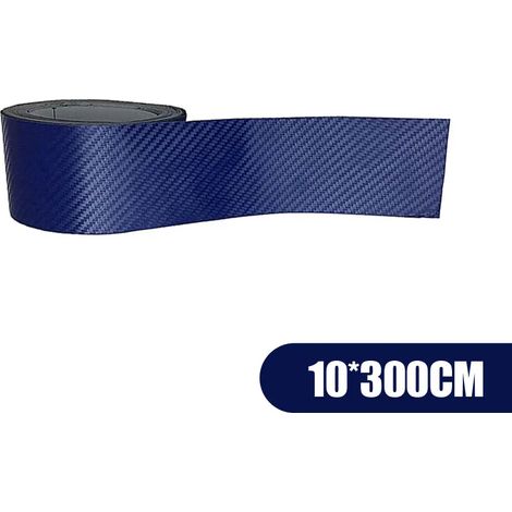 (Bleu) Argent Blanc Bleu 10300cm Film adhésif universel en fibre de carbone 3D pour voiture,film de protection imperméable pour portières,seuils de porte et rétroviseurs latéraux (1/3)
