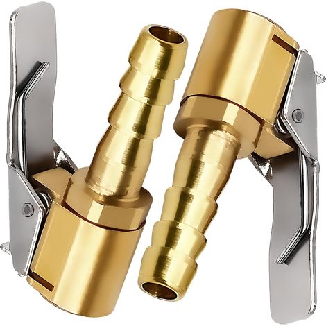 Embout de Gonflage,Embout Gonflage Pneu Voiture,8mm  Embout Gonfleur avec Clip,Gonflage Valve Clip Pince Connecteur Adaptateur,pour Valves de Pneu,en Laiton,8mm (1/5)