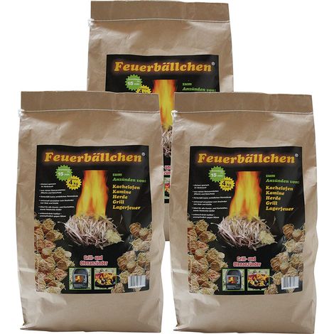 Feuerbällchen Anzündwolle, Kaminanzünder, Ofenanzünder, Anzünder Holz 12kg