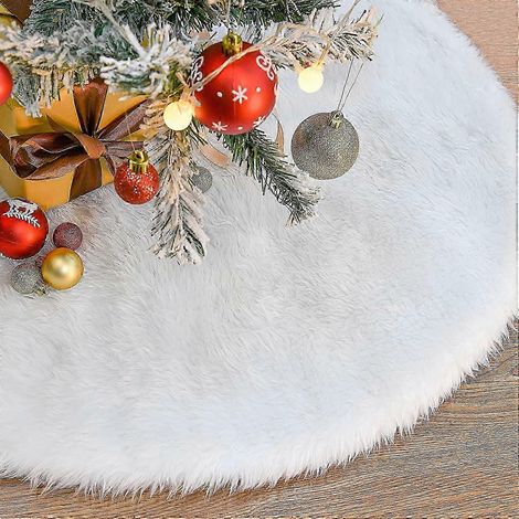 Jupe de sapin de Noël 90 cm (36 pouces), housse de pied de sapin en peluche, housse de pied de sapin de Noël de luxe, chemin de table pour sapin de Noël, jupe de sapin de Noël (1/5)
