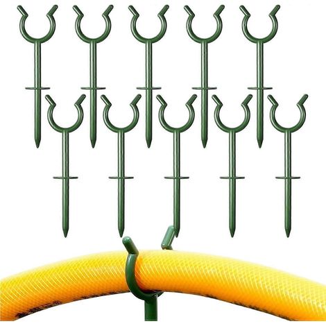Guide-tuyau lot de 10 guides d'arrosage supports de protection pour plantes et fleurs piquets de guidage pour tuyaux d'arrosage (1/5)