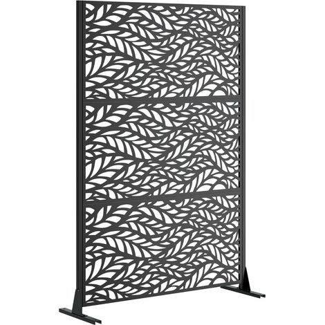 Freistehender Sichtschutz aus Metall für den Außenbereich, 183 x 116 cm, Schwarz (1/5)