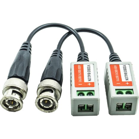 Coppia trasmettitori passivi video balun 600m utp cavo bnc cat 5 5e 6 ahd
