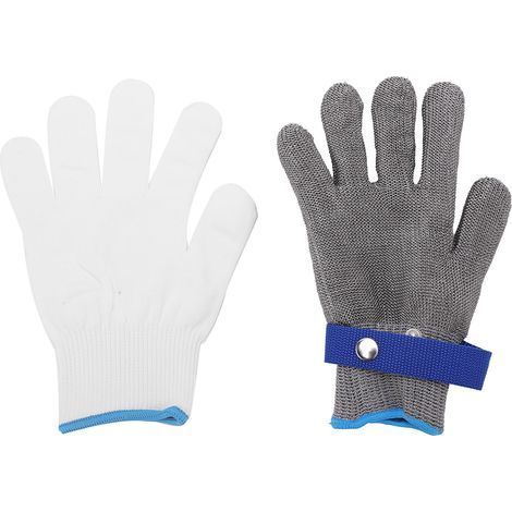 316 Edelstahl-Drahthandschuh, Schutzstufe 5, Schnitt- und Stichschutz, für Küchenarbeiten und Schneidarbeiten (Größe XL). (1/5)