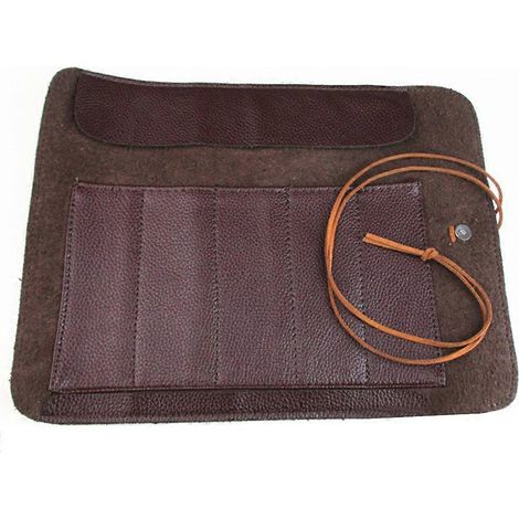 Aufrollbare Küchenwerkzeugtasche aus PU-Leder mit Fächern zur Aufbewahrung von Schnitzmessern