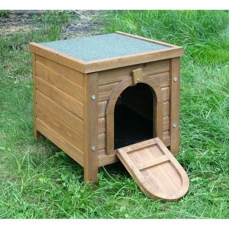Kerbl Caseta confort de madera con techo betuminoso abatible