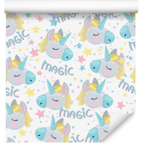Carta da parati con unicorni magici addormentati per soggiorno e camera da letto, 50x1000 cm (1/5)