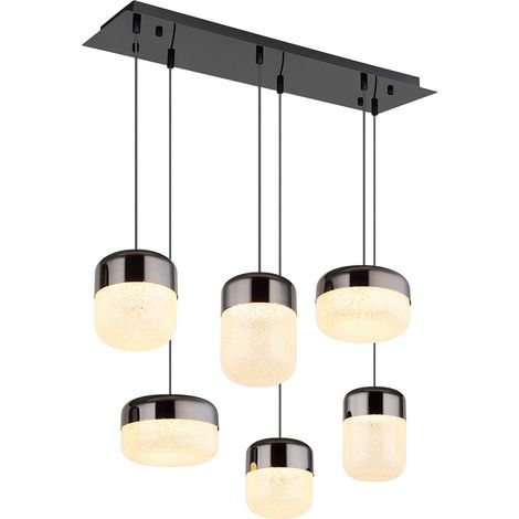 Pendelleuchte Hängelampe LED Deckenleuchte Esszimmerleuchte Graphit Kristalle