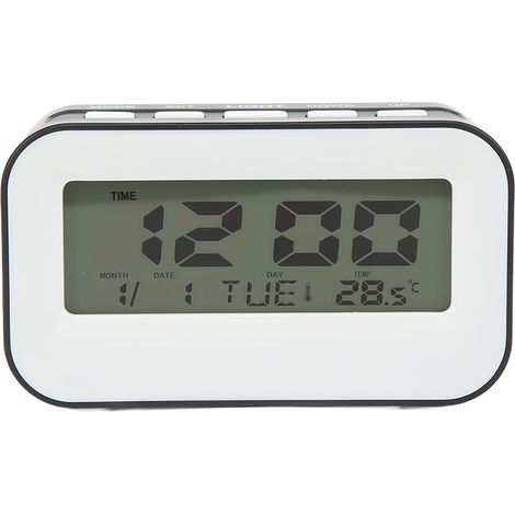 Digitaler Kinderwecker mit LCD-Display, Musikalarm, Schlummerfunktion und Geburtstagserinnerung für Schlafzimmer und Schule – Schwarz (1/5)