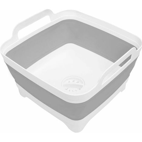 Bassine Pliable avec Trou d’Evacuation - Volume 16 litres - Seau Pliable en avec Poignées en Plastique - Evier Pliable pour la Pêche, Le Camping, Les Randonnées et Le Caravaning (1/5)