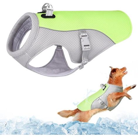 Gilet rinfrescante per cani (verde, XXXL) Giacca rinfrescante per cani Gilet rinfrescante per cani Raffreddamento per cani Gilet rinfrescante Con anello a D regolabile Rete traspirante per cani (1/5)