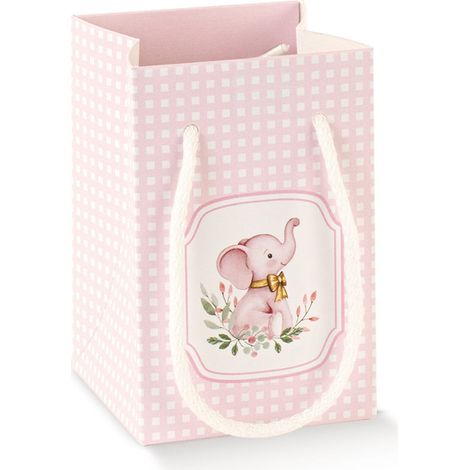 Scotton Shop Box Elefantino Rosa Cartoncino 9x9x14 cm 10 pz