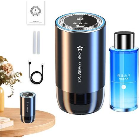 Diffuseur d'huile pour voiture Diffuseur de parfum pour voiture intelligente, diffuseur d'huile pour voiture avec concentration réglable, désodorisant rechargeable de 50 ml, décoration d'intérieur (1/5)